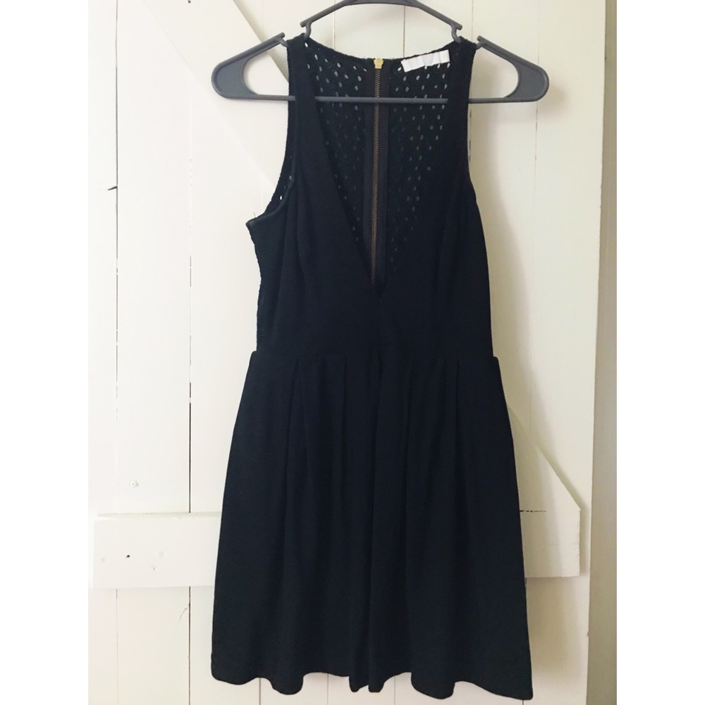 Talulah Black Plunge Dress with Crochet Back